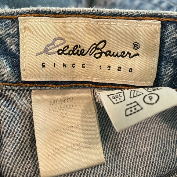 Eddie Bauer Outdoor Outfitter Mens Denim Blue Jean Medium Wash Shorts Size 34 - Picture 7 of 14